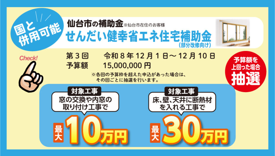 市の補助金三次募集